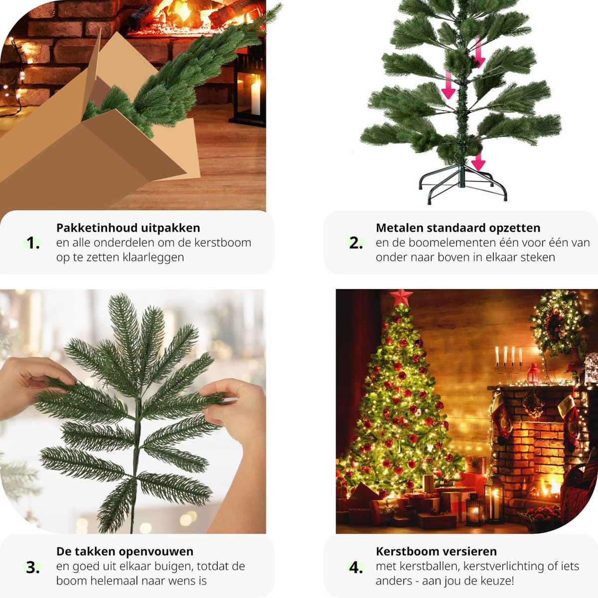 tectake Kunstkerstboom 140cm groen