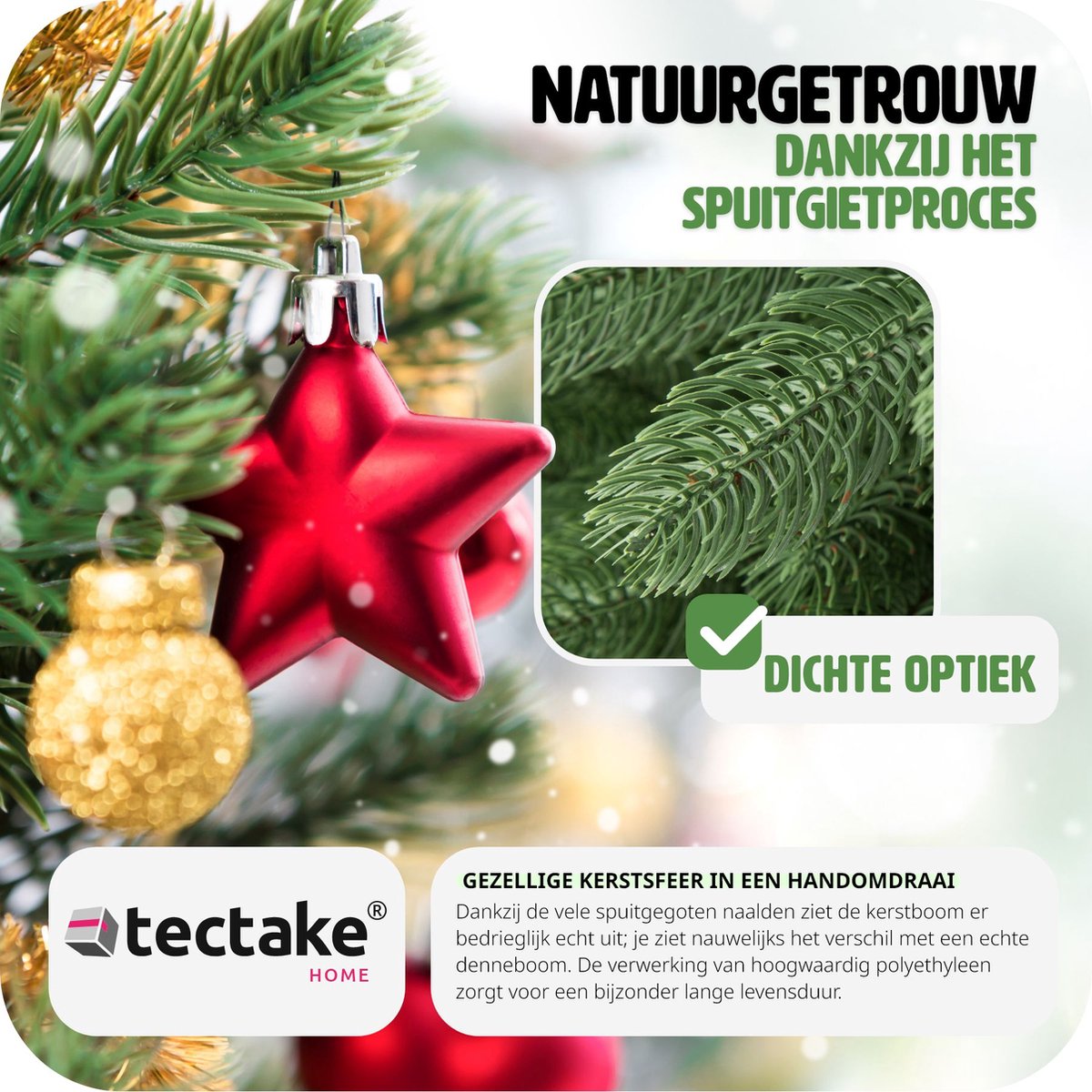 tectake Kunstkerstboom 140cm groen