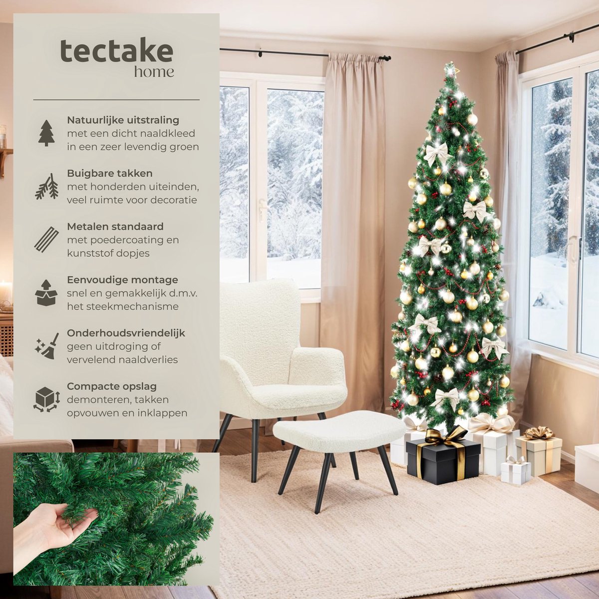 tectake Kunstkerstboom 150 cm groen