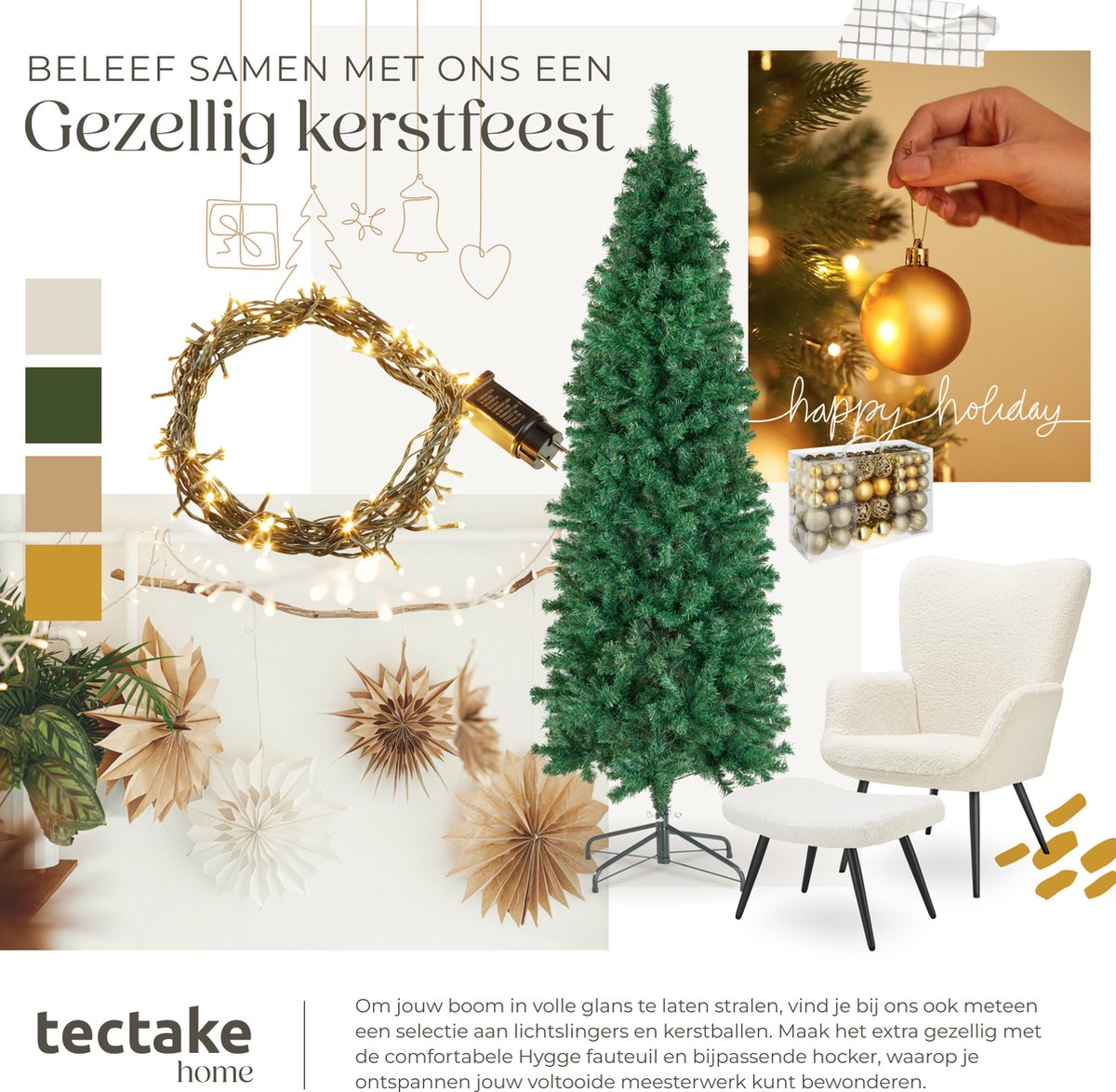 tectake Kunstkerstboom 150 cm groen