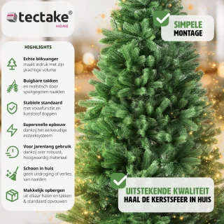 tectake® Kunstkerstboom 180 cm Groen