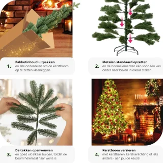 tectake® Kunstkerstboom 180 cm Groen
