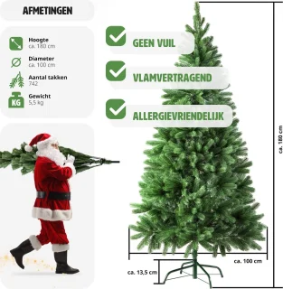 tectake® Kunstkerstboom 180 cm Groen