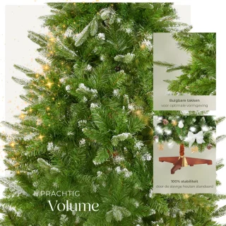 tectake kunstkerstboom 180 cm met houten standaard