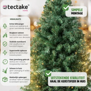 tectake® Kunstkerstboom 180cm Groen
