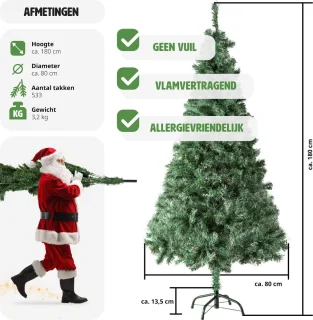 tectake® Kunstkerstboom 180cm Groen
