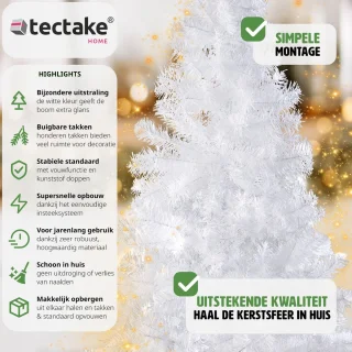 tectake Kunstkerstboom 180cm Wit