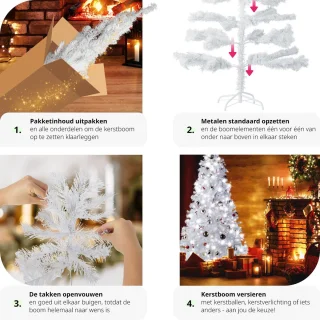 tectake Kunstkerstboom 180cm Wit