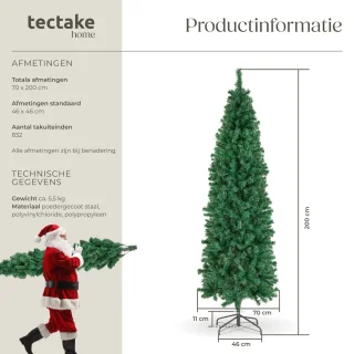 tectake Kunstkerstboom 200 cm groen