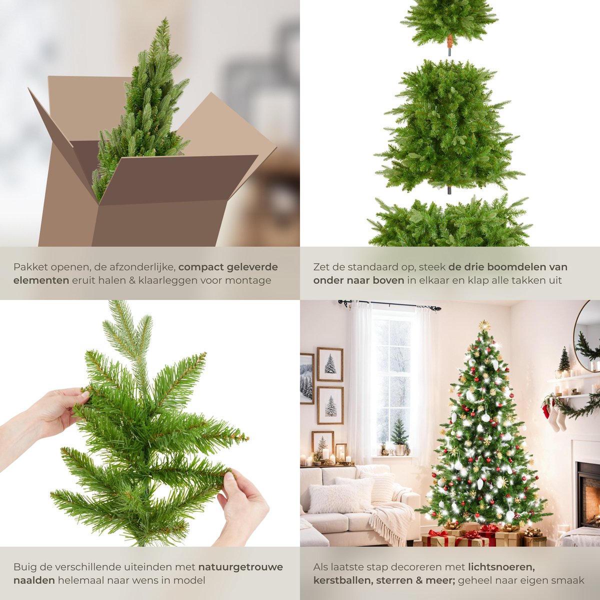 tectake Kunstkerstboom Cupid 180 cm 545 takken