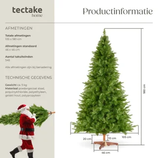 tectake Kunstkerstboom Cupid 180 cm 545 takken