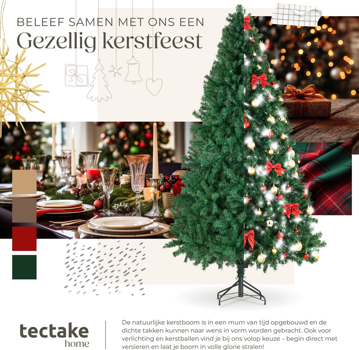 tectake Kunstkerstboom Dasher 210 cm groen