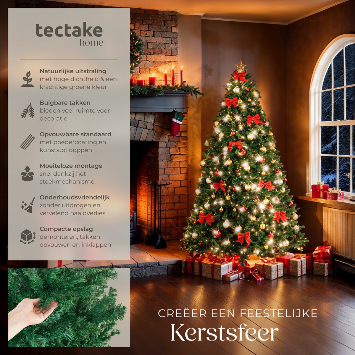 tectake Kunstkerstboom Dasher 210 cm groen