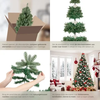 tectake Kunstkerstboom Prancer 230 cm groen inclusief standaard
