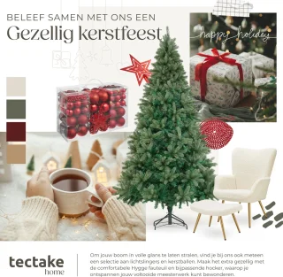tectake Kunstkerstboom Prancer 230 cm groen inclusief standaard