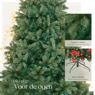 tectake Kunstkerstboom Prancer 230 cm groen inclusief standaard