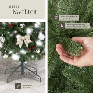 tectake Kunstkerstboom PVC 230 cm met metalen standaard groen