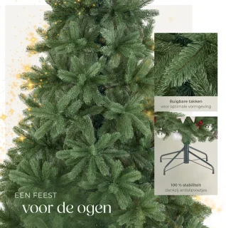 tectake Kunstkerstboom PVC 230 cm met metalen standaard groen