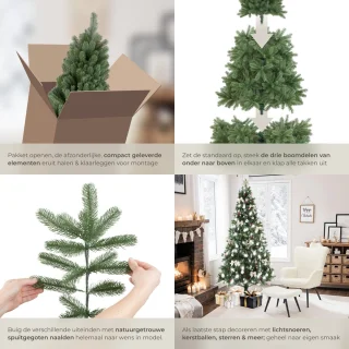tectake Kunstkerstboom PVC 230 cm met metalen standaard groen
