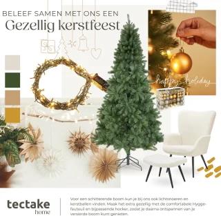 tectake Kunstkerstboom PVC 230 cm met metalen standaard groen