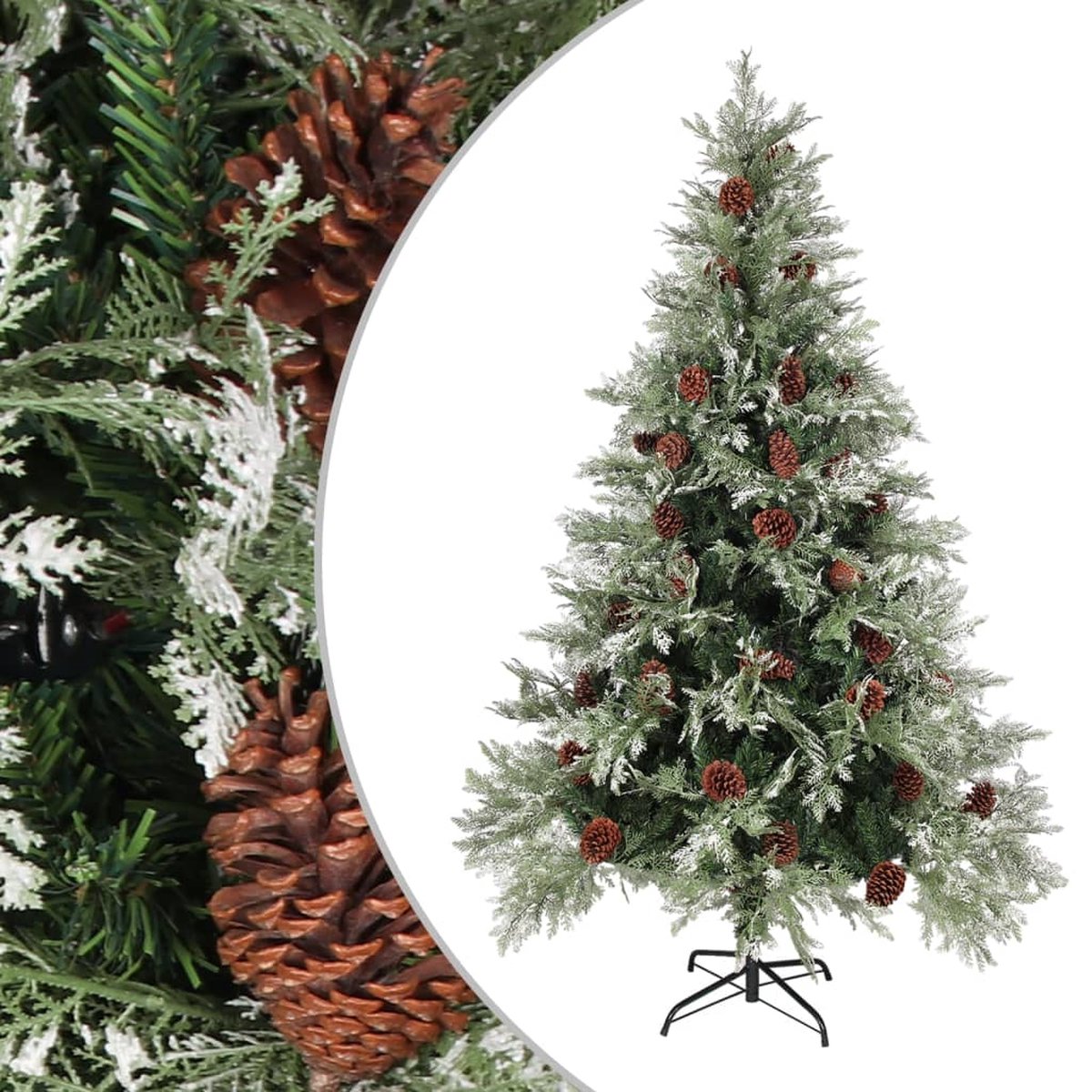 The Living Store Kerstboom 120 cm PVC en PE groen wit