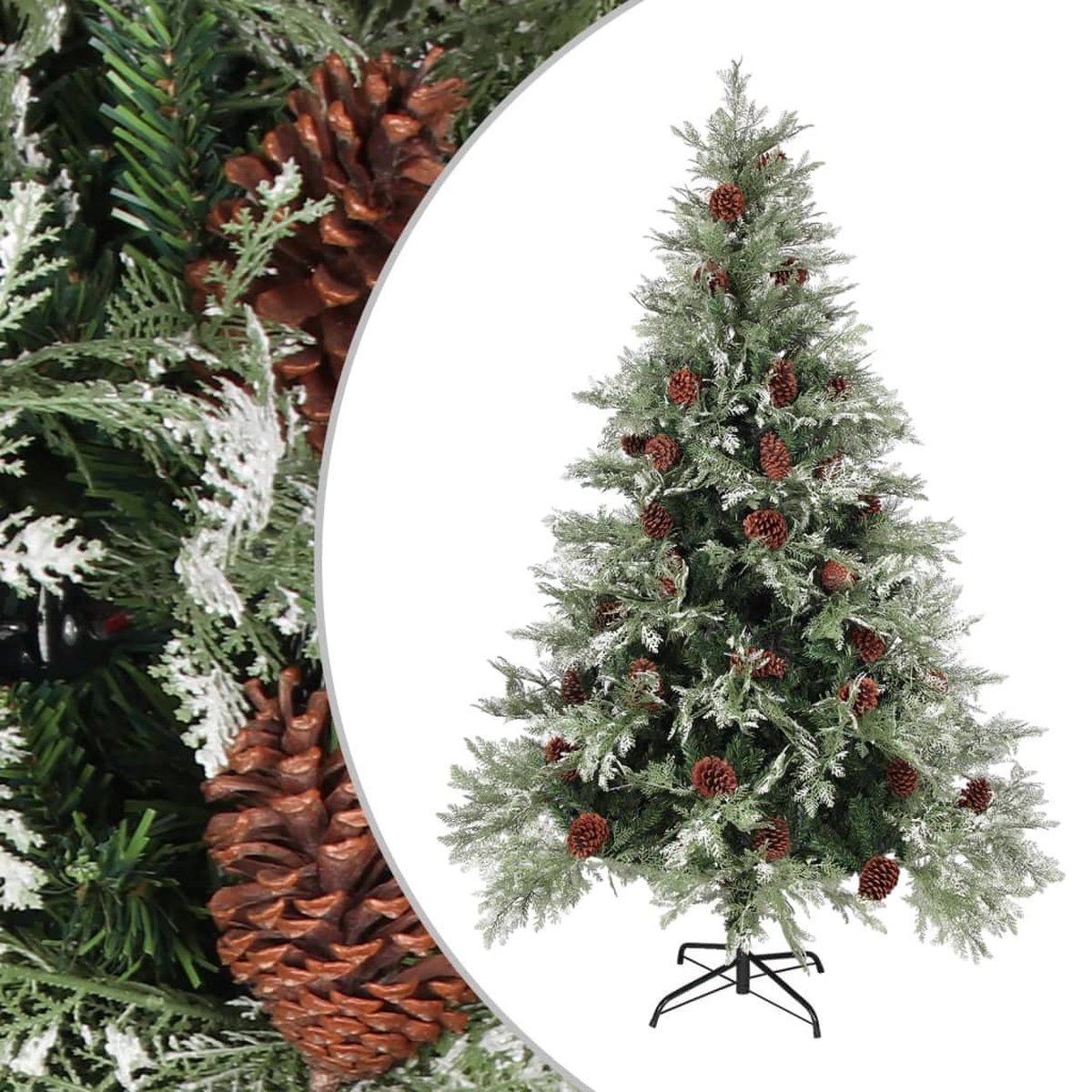 The Living Store Kerstboom 150 cm PVC en PE groen-wit