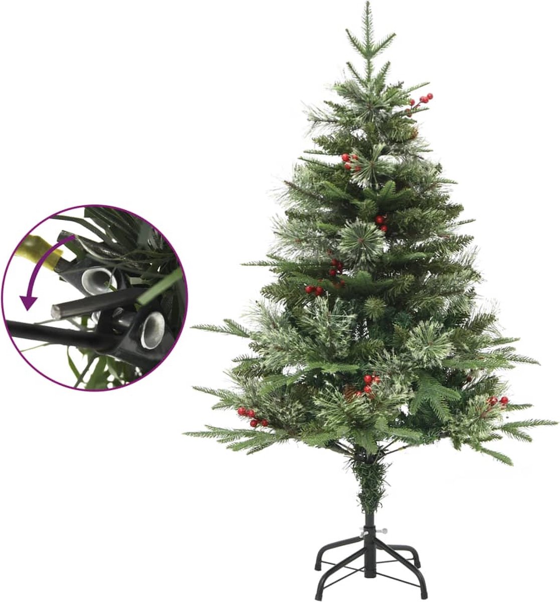 The Living Store Kerstboom 150 cm PVC PE groen LED