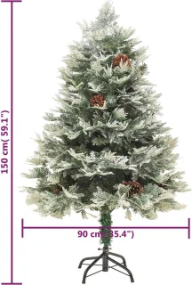The Living Store Kerstboom 150 cm PVC & PE groen