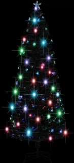 The Living Store Kerstboom 240 cm glasvezel met LED en standaard