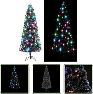 The Living Store Kerstboom 240 cm glasvezel met LED en standaard