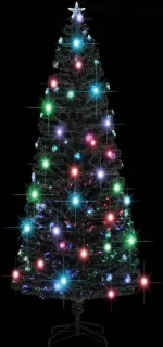 The Living Store Kerstboom 240 cm glasvezel met LED en standaard