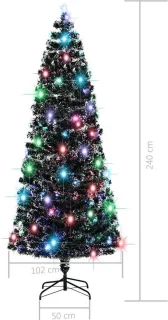The Living Store Kerstboom 240 cm glasvezel met LED en standaard