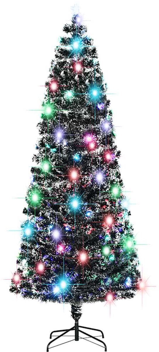 The Living Store Kerstboom 240 cm glasvezel met LED en standaard