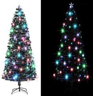 The Living Store Kerstboom 240 cm glasvezel met LED en standaard