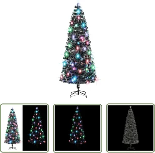 The Living Store Kerstboom 240 cm glasvezel met LED en standaard