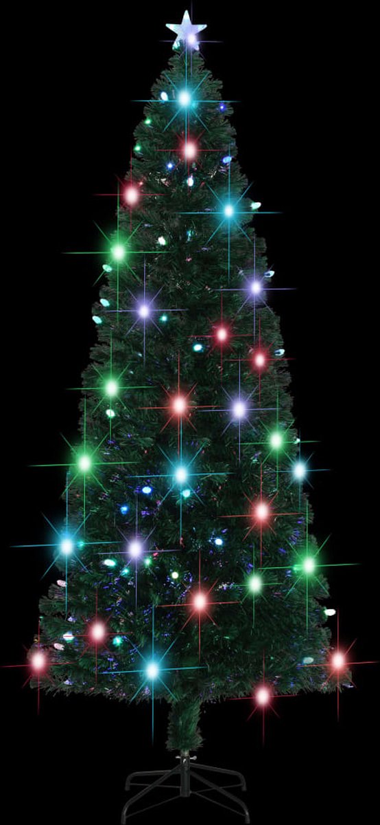 The Living Store Kerstboom 240 cm LED Glasvezel met Standaard