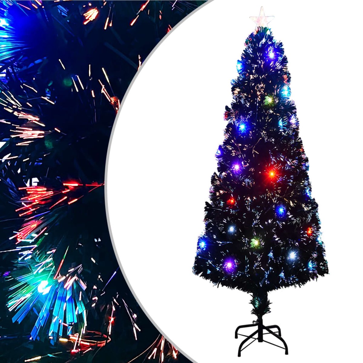The Living Store Kerstboom 240 cm LED Glasvezel met Standaard