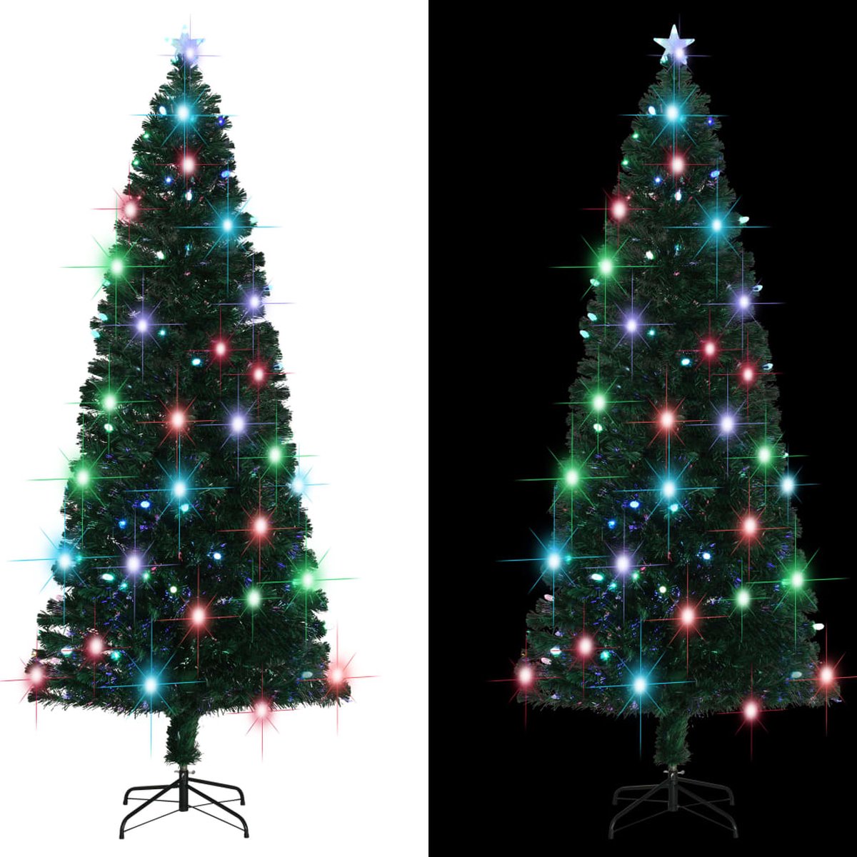The Living Store Kerstboom 240 cm LED Glasvezel met Standaard