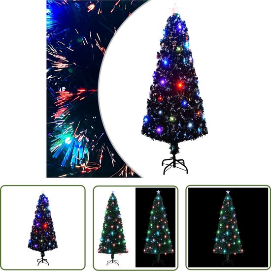 The Living Store Kerstboom 240 cm LED Glasvezel met Standaard