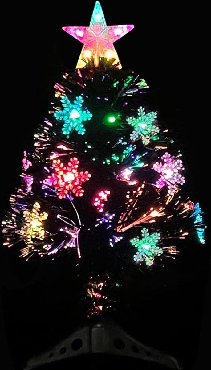 The Living Store Kerstboom 64 cm Glasvezel Zwart