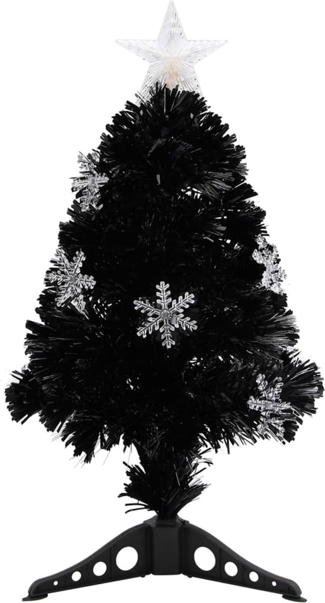 The Living Store Kerstboom 64 cm Glasvezel Zwart