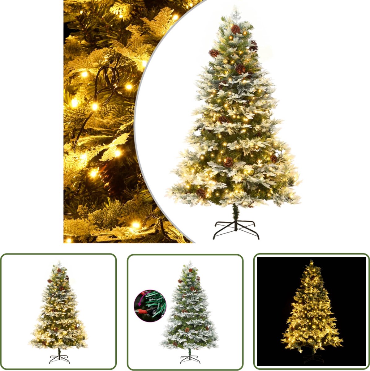 The Living Store Kerstboom LED 195 cm PVC PE groen