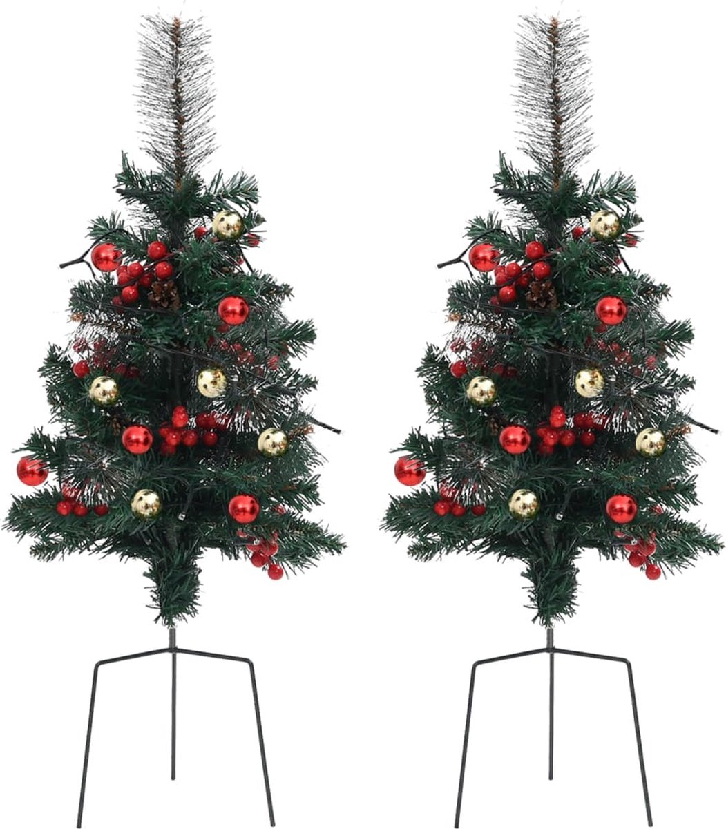 The Living Store Kerstboom LED PVC 76 cm Groen