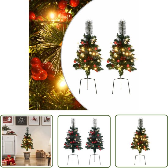 The Living Store Kerstboom LED PVC 76 cm Groen