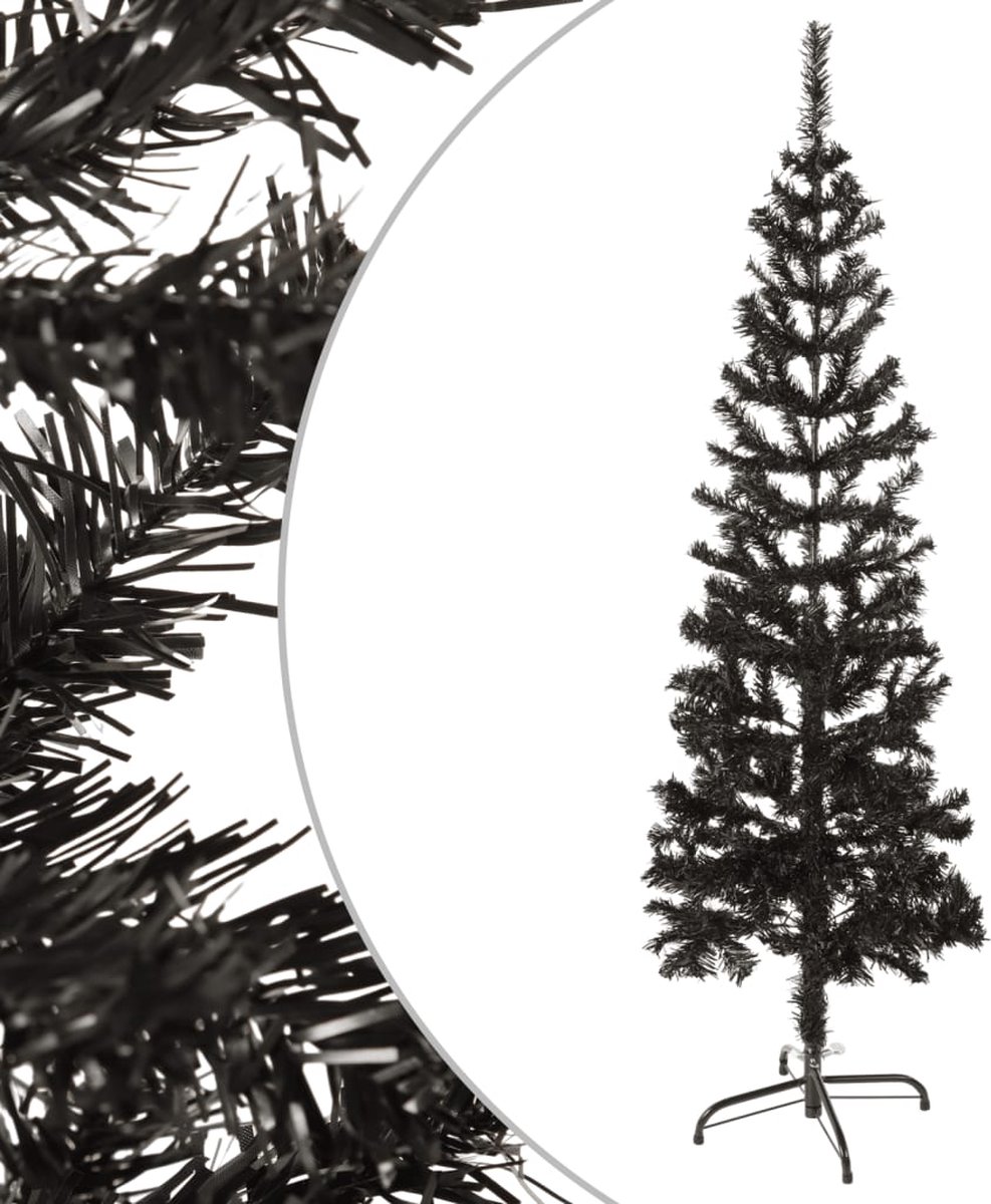 The Living Store Kerstboom smal 150 cm zwart