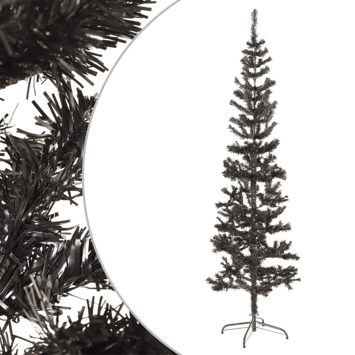 The Living Store Kerstboom smal 180 cm zwart