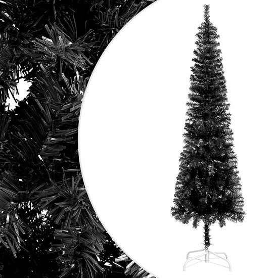 The Living Store Kerstboom smal 180 cm zwart