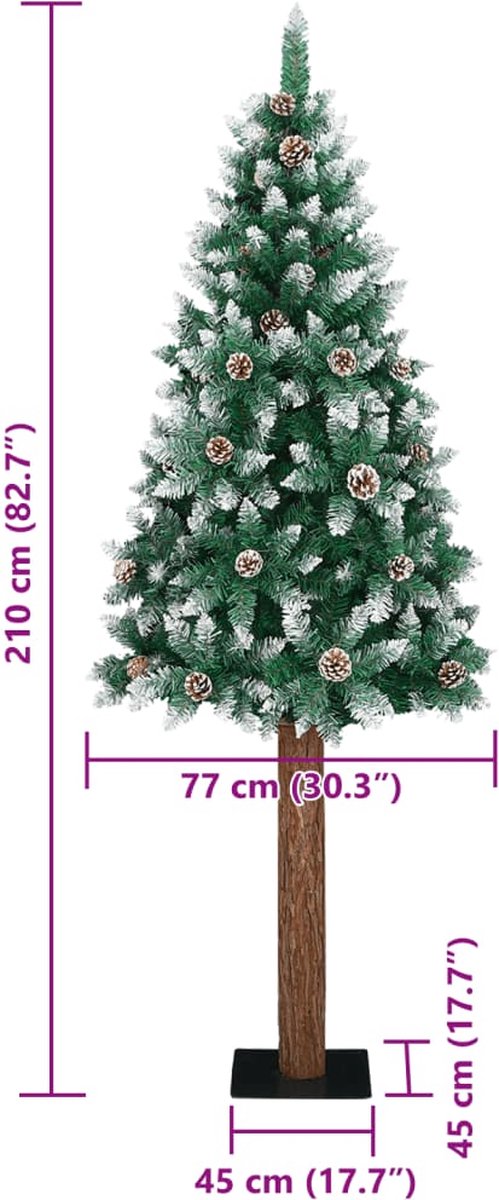 The Living Store Kerstboom Smal 210 cm Groen