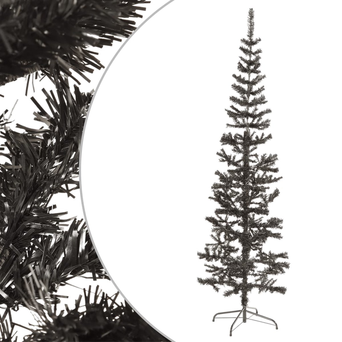 The Living Store Kerstboom Smal 240 cm Zwart