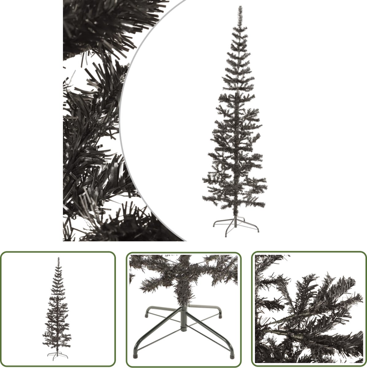 The Living Store Kerstboom Smal 240 cm Zwart
